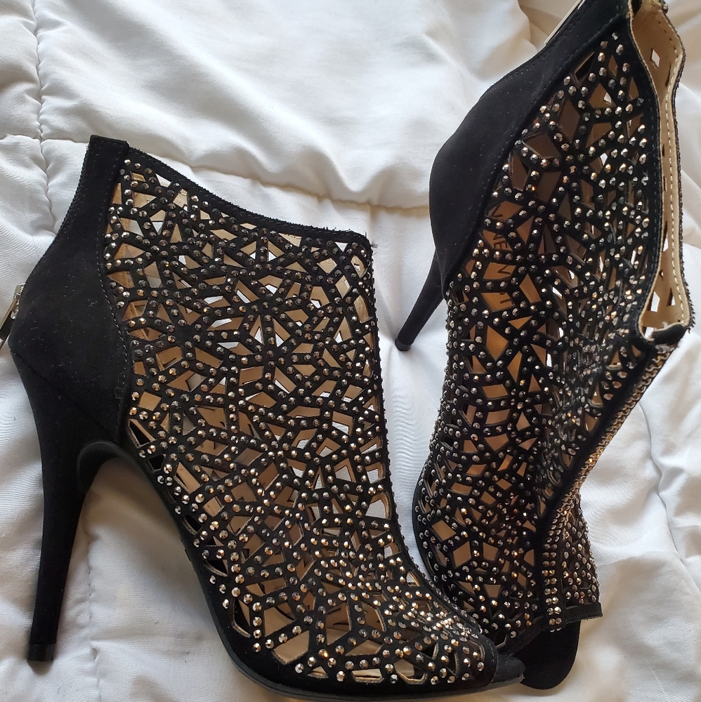 Glitter/Sparkle Peep-toe booties